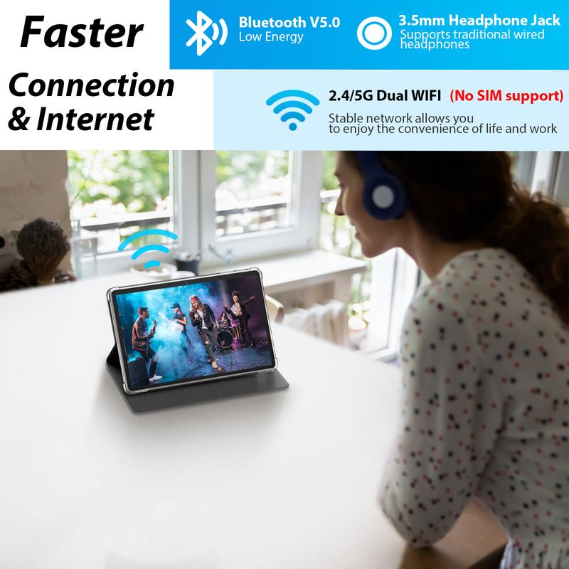 Android 15 10.1-inch 2-in-1 Portable Tablet