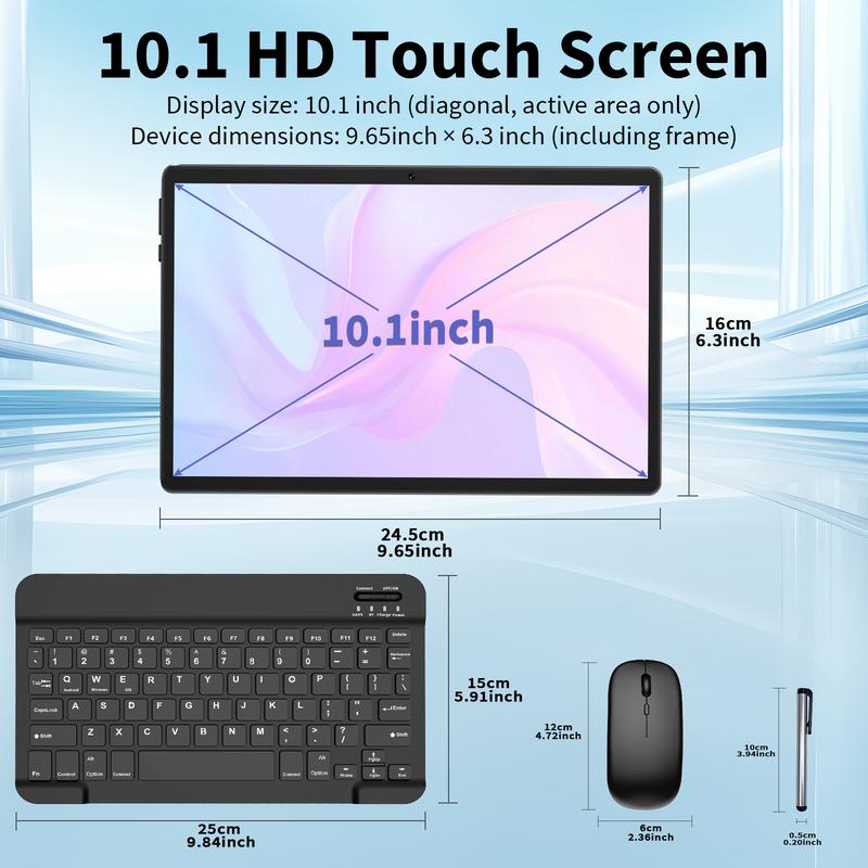 Android 15 10.1-inch 2-in-1 Portable Tablet
